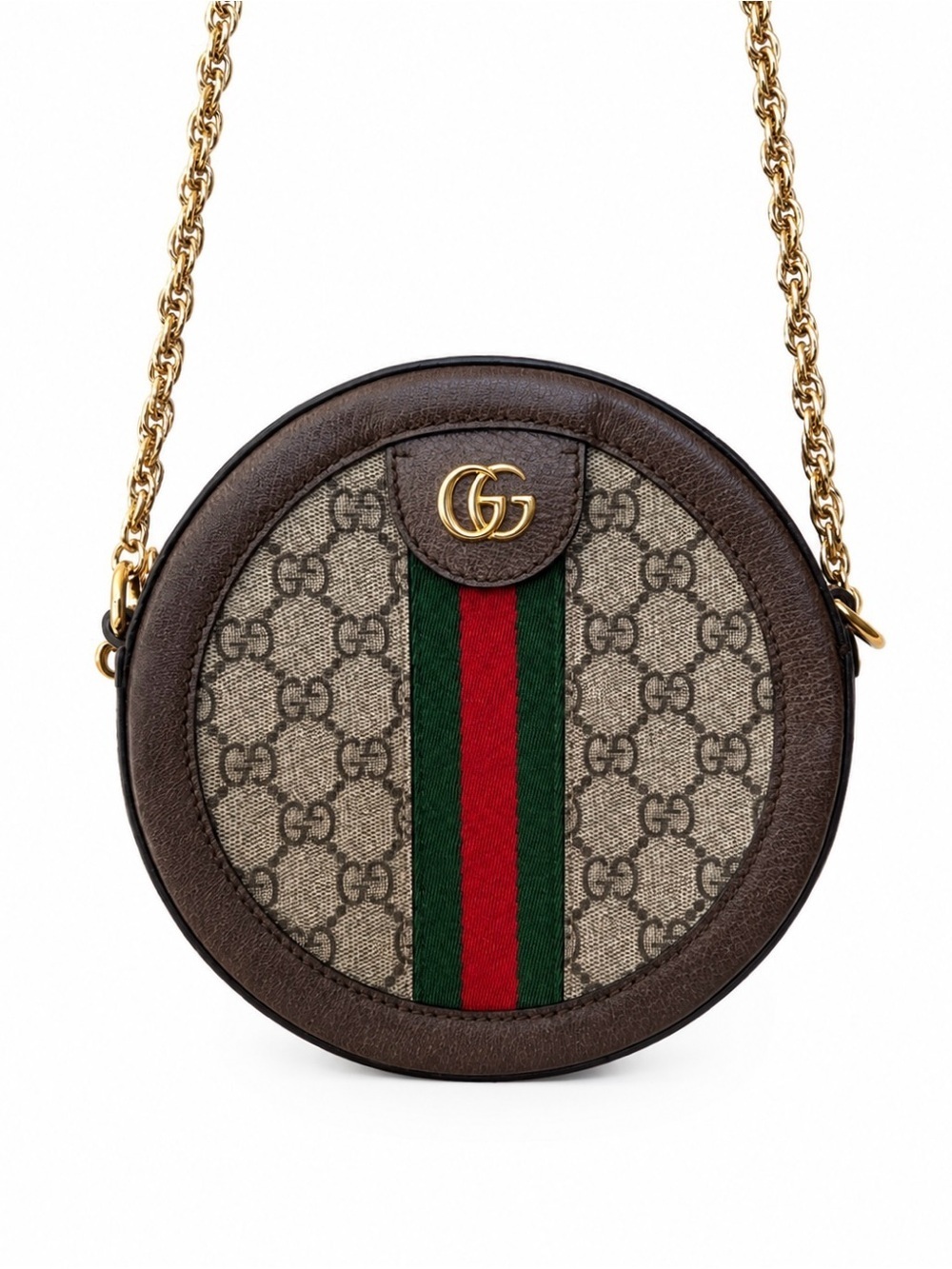 GUCCI GG SUPREME MONOGRAM OPHIDIA ROUND SHOULDER BAG